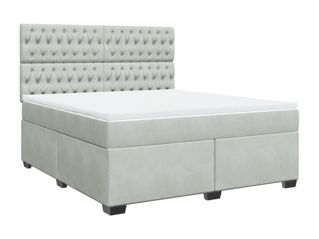 Sommier à Ventoriq de lit et matelas Gris clair 180x200cm Velours GKUE74410