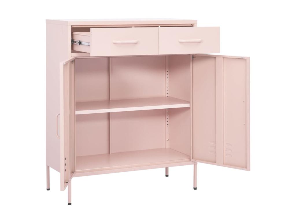 Armoire de rangement Rose 80x35x101.5 Acier 3 AYXJ21438