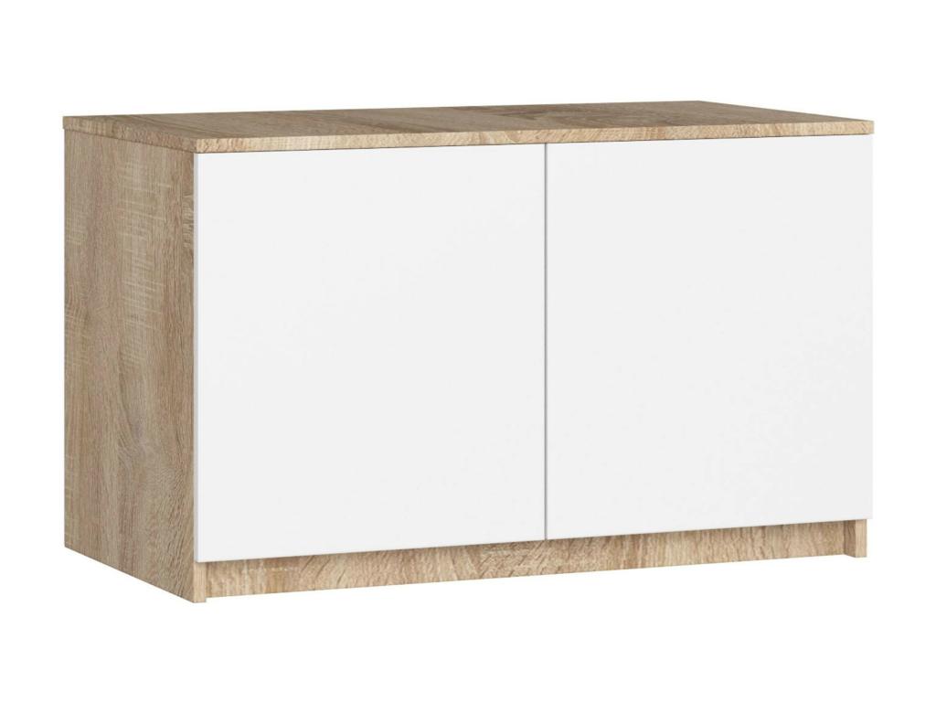 Surmeuble pour armoire Boislis S90 Chêne Boislis 90 cm 2 portes façade Blanche 2 étagères 90x51x55 cm YVRN57417