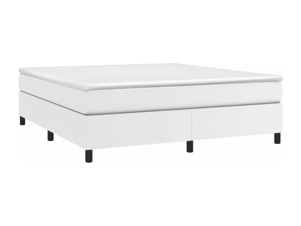 Lit à sommier tapissier avec matelas Blanc 160x200cm Similicuir XWCY36623
