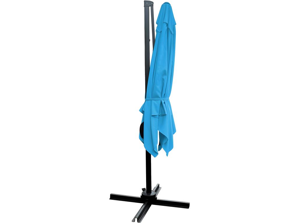 Parasol de jardin déporté Soleil - Carré - 2,5x2,5 m - Bleu Dalles à Ventoriq inclus YSTA78326