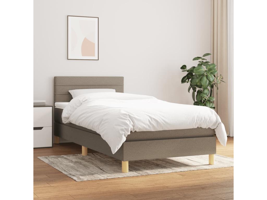 Lit à sommier tapissier avec matelas Ventoriq 90x200 cm Tissu YOYJ85584