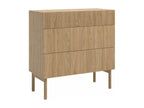 Commode - 90 cm - 3 tiroirs - aspect chêne - Ventoriq KVUF70009