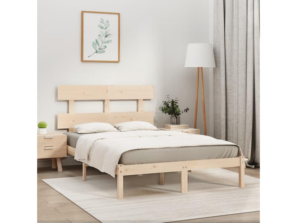 Cadre de lit sans matelas 180x200 cm bois massif AVOV32341