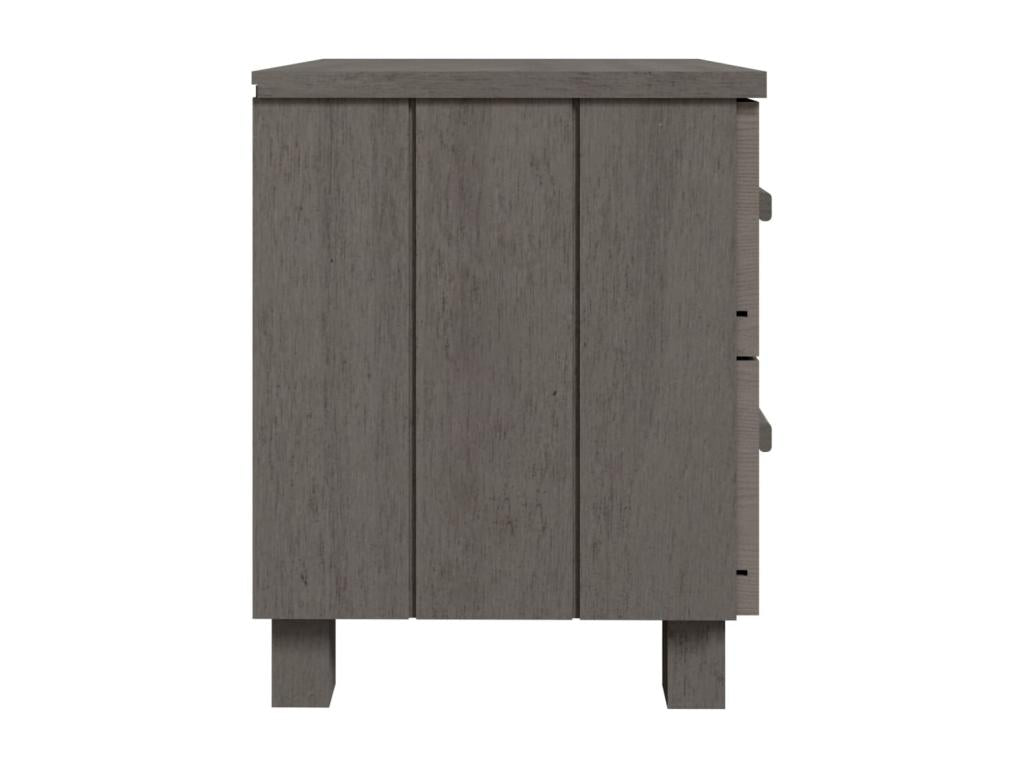 Tables de chevet Ventoriq 2pcs Gris clair 40x35x44.5 Bois massif AQON77222
