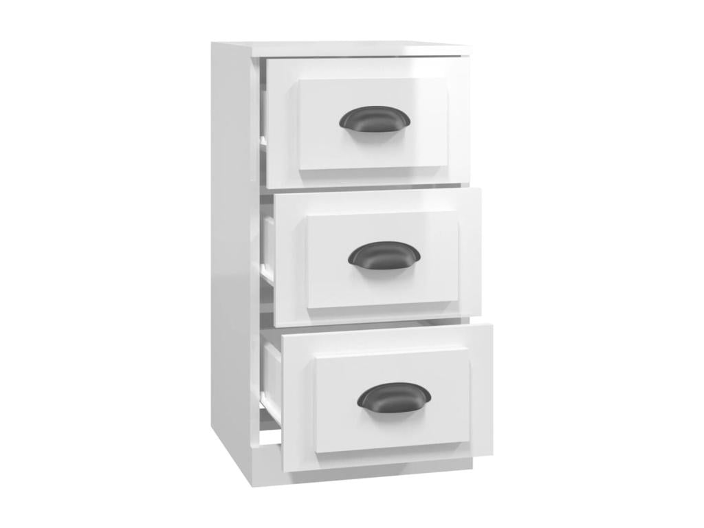 Buffet blanc brillant 36x35,5x67,5 cm bois d'ingénierie JMIR64811