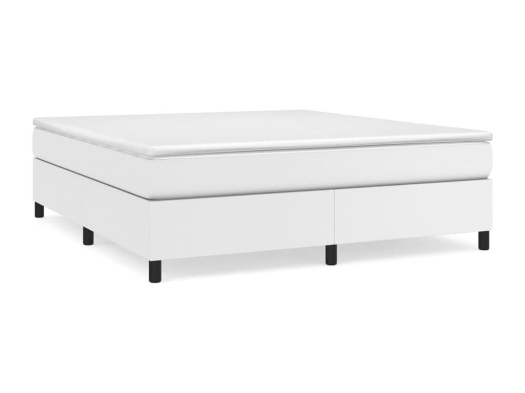 Lit à sommier tapissier avec matelas Blanc 160x200cm Similicuir XWCY36623