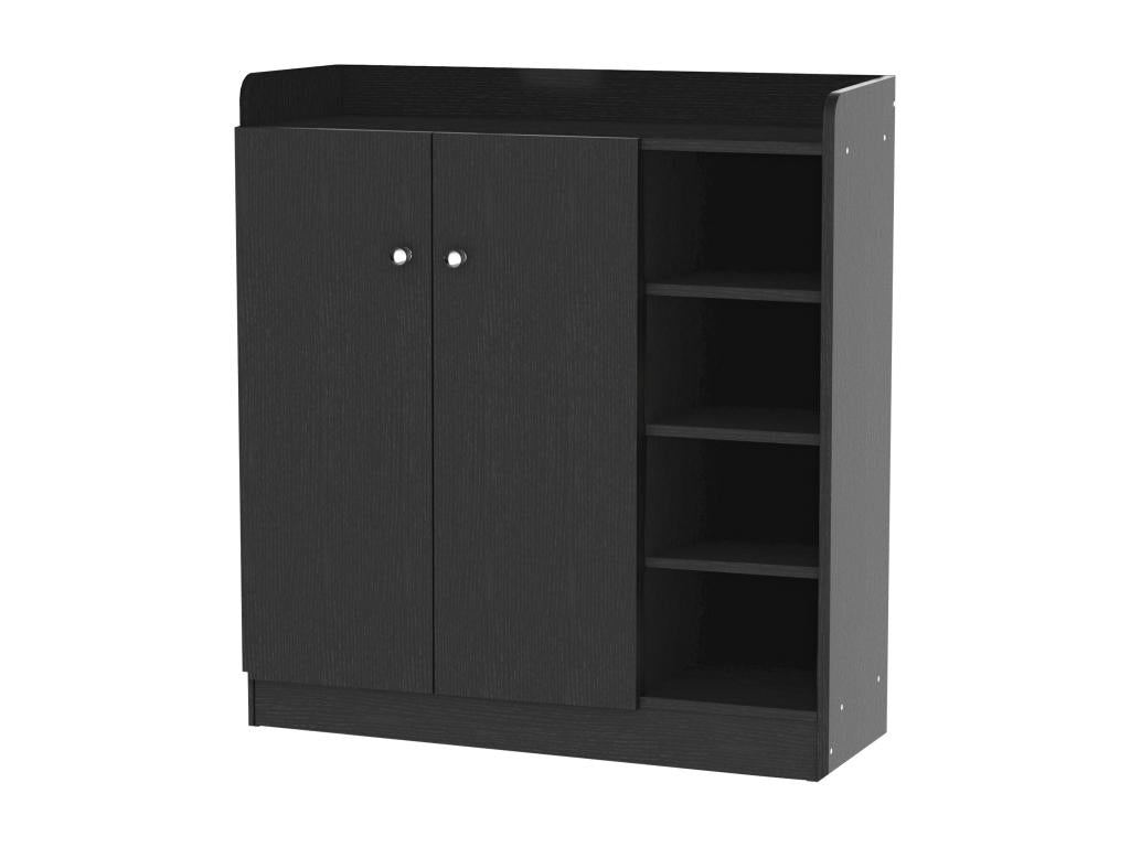Armoire / étagère / meuble à chaussures très pratique en panneaux de particules noir HDLG69767