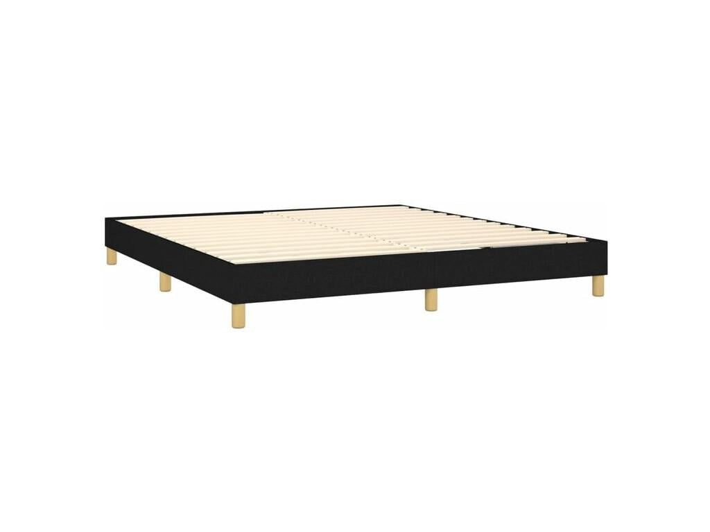 Sommier à Ventoriq de lit avec matelas Noir 180x200 Tissu MNJB30828