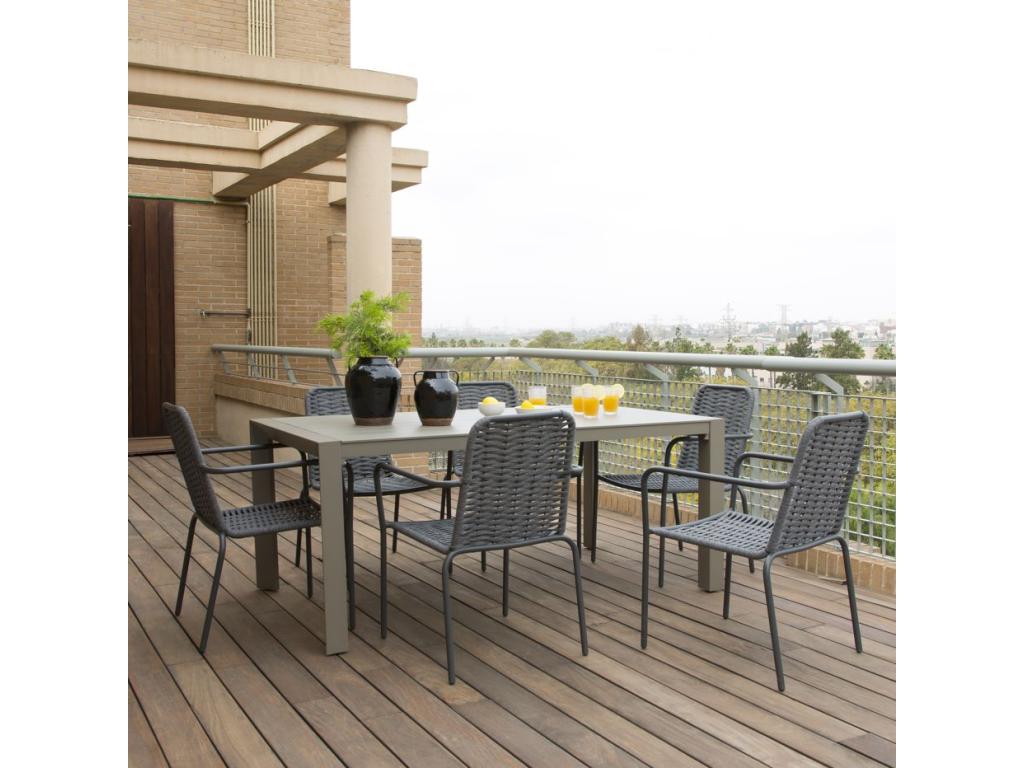 Table de jardin aluminium Gris anthracite 180x75 VCCU92725