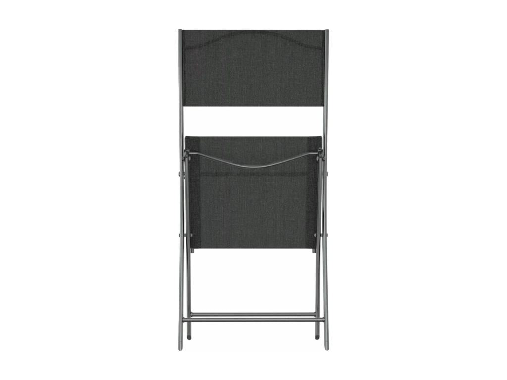 Chaises d'extérieur pliables 2 pièces Noir Acier et textilène EDCT33327