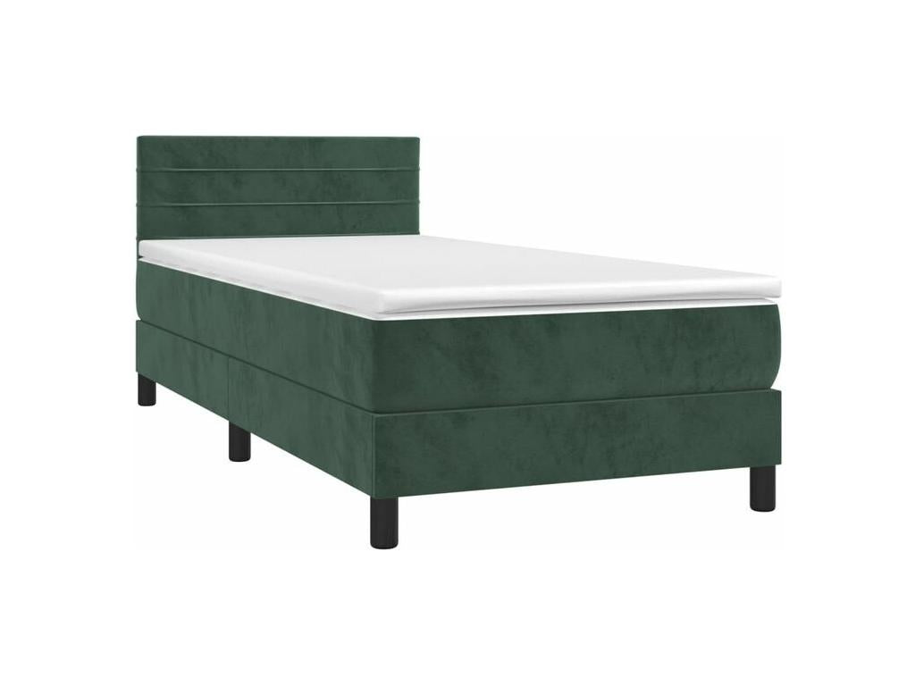 Sommier à Ventoriq de lit et matelas et LED Vert foncé 90x200 QHSM54832