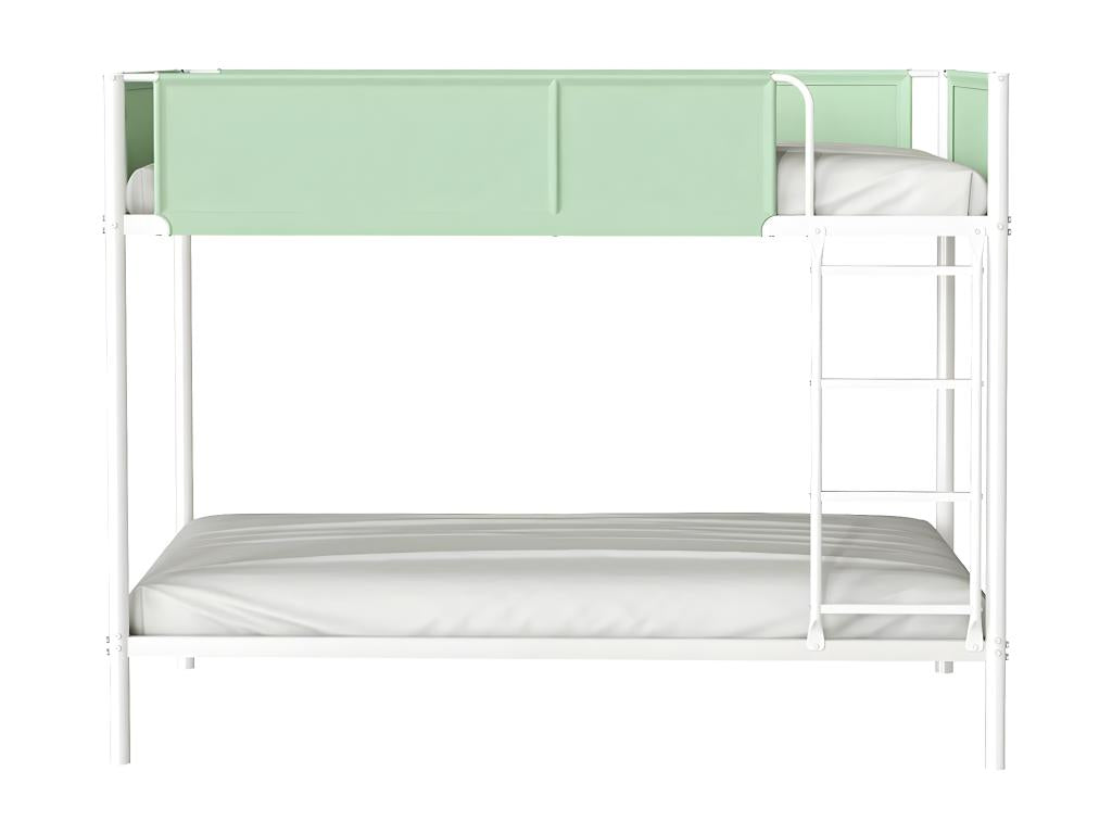 Lits superposés en métal et tissu vert avec sommier - couchage 90x190 cm - Ventoriq SSRK71603