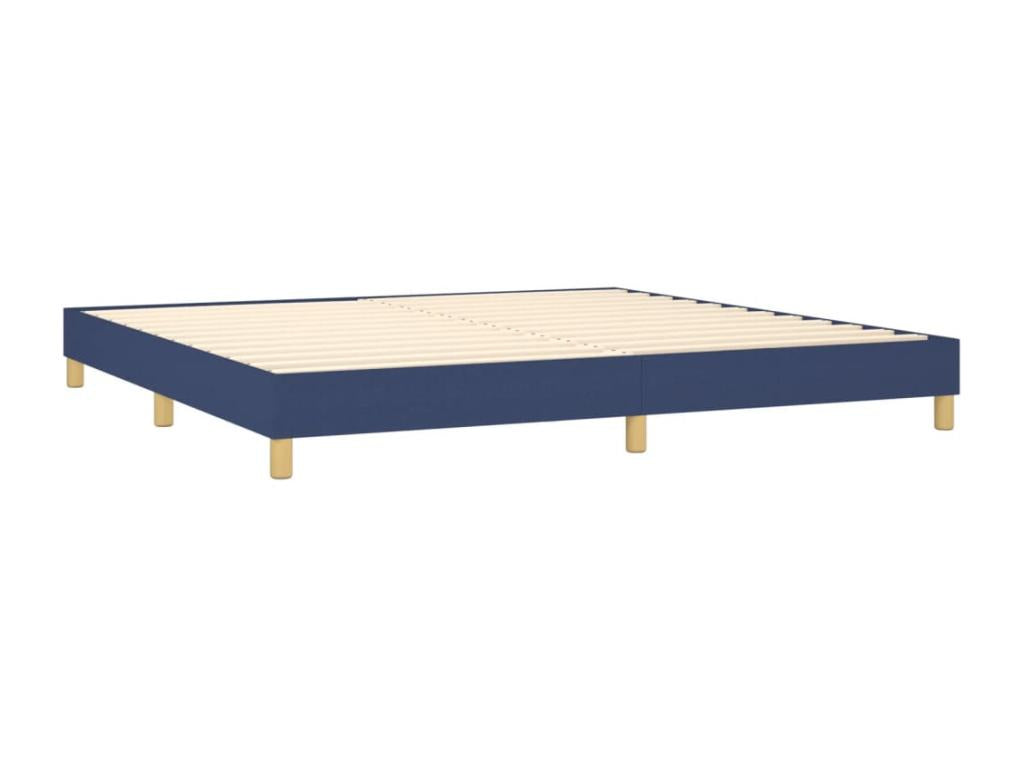 Sommier tapissier et matelas et LED Bleu 200x200 cm Tissu GYPQ48215
