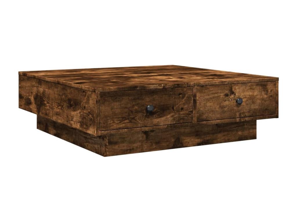 Table basse Chêne fumé 90x90x28 cm Bois d'ingénierie AZWK50615