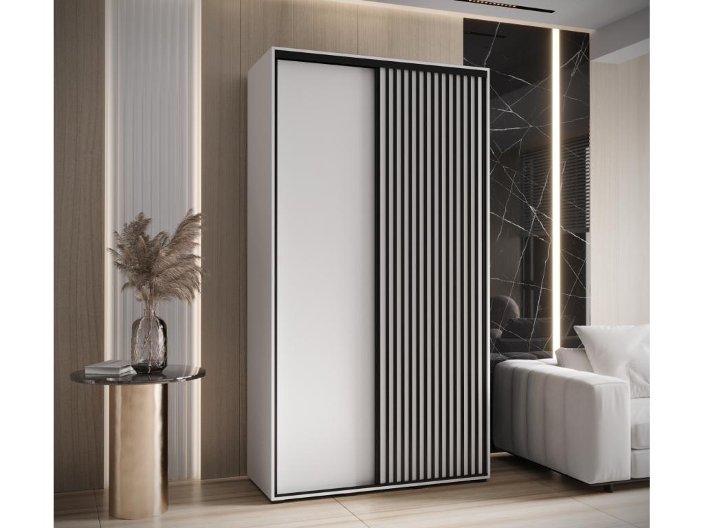 ARMOIRE Ventoriq 1 À PORTES COULISSANTES 235.2/130/45 2 Portes Blanc/Blanc DRPT42402