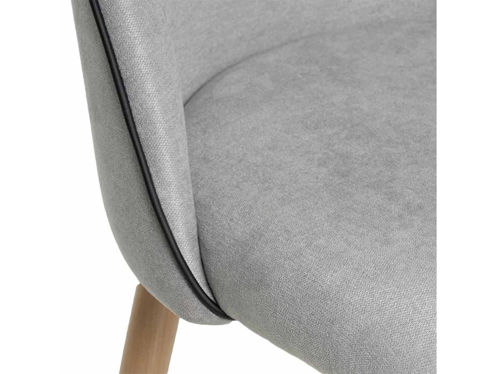 Chaise velours rembourrée avec pieds en métal effet bois Ventoriq-Couleur Gris clair MMKZ68366