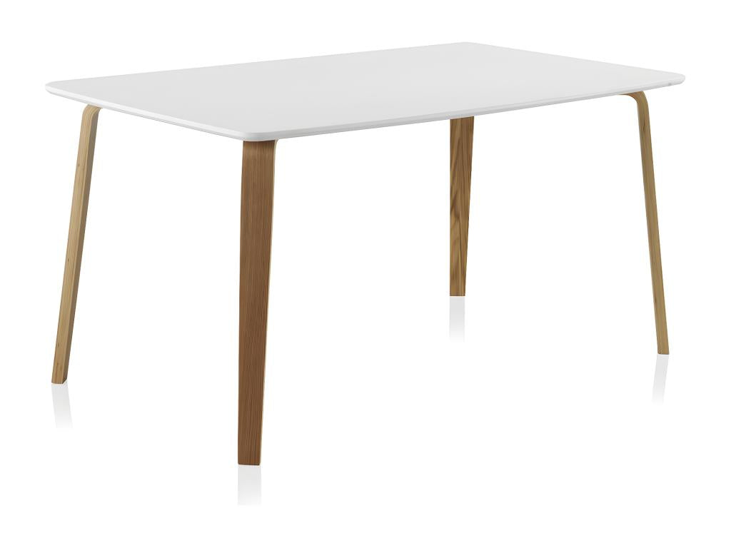 Table en panneaux de fibres de moyenne densité avec pieds plaqués chêne 150x90 cm EYHD20082