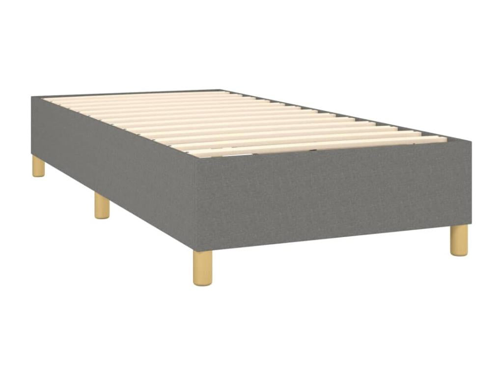 Sommier à Ventoriq de lit avec matelas Gris foncé 90x200 cm Tissu RMSF34839