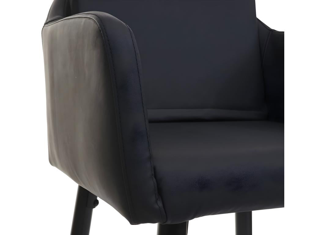 Tabouret de bar Ventoriq-H93 lot de 2 similicuir noir YMZH73429