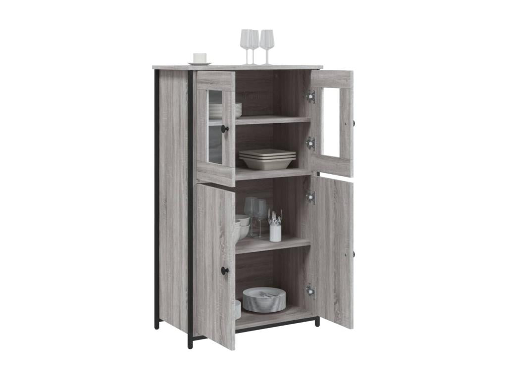 Buffet haut Boislis gris 62x32x106,5 cm bois d'ingénierie MAHB31996