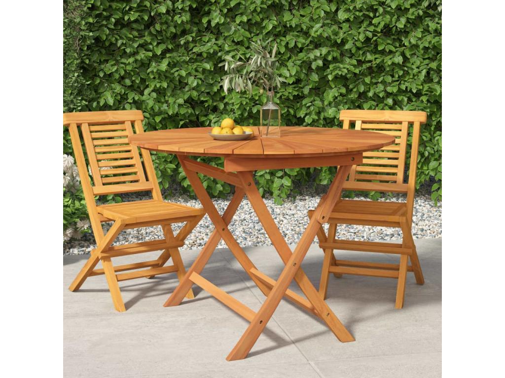 Table de jardin pliable 85x75 cm bois massif de teck GADN70886