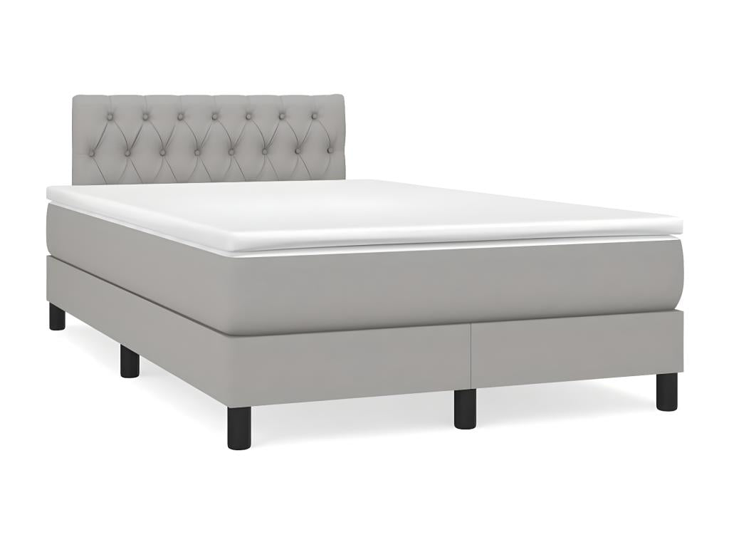 Sommier à Mobenze de lit matelas LED gris clair 120x190 cm tissu CKTA06081