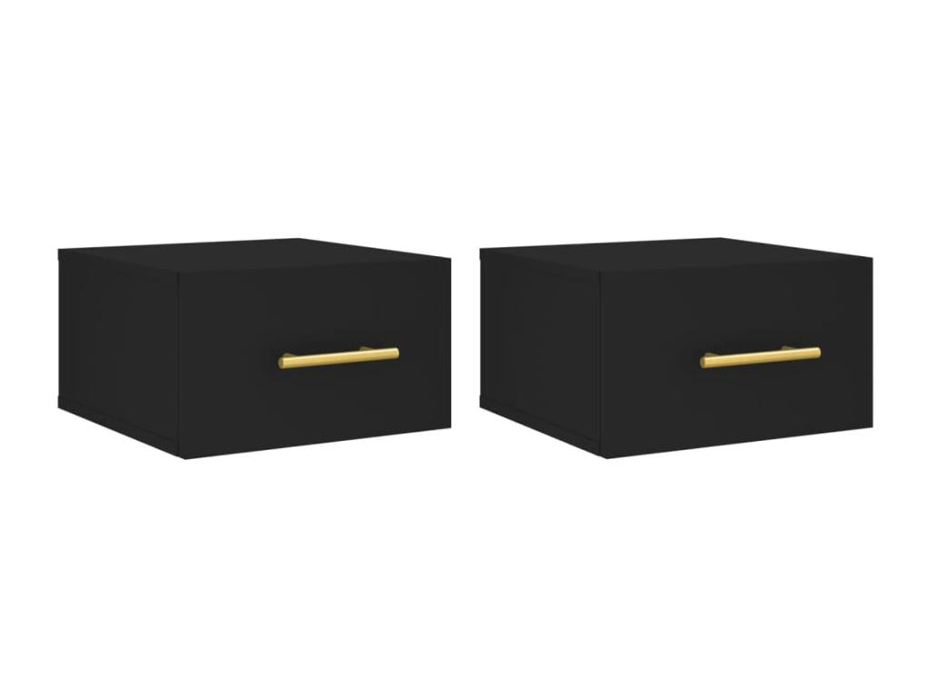 Tables de chevet murales 2 pcs noir 35x35x20 SIGA47920