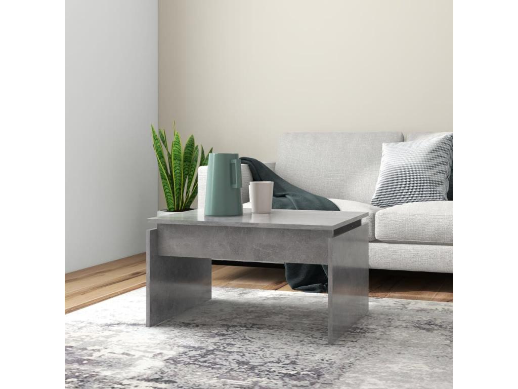 Table basse Gris béton 68x50x38 cm Aggloméré QHCA27481