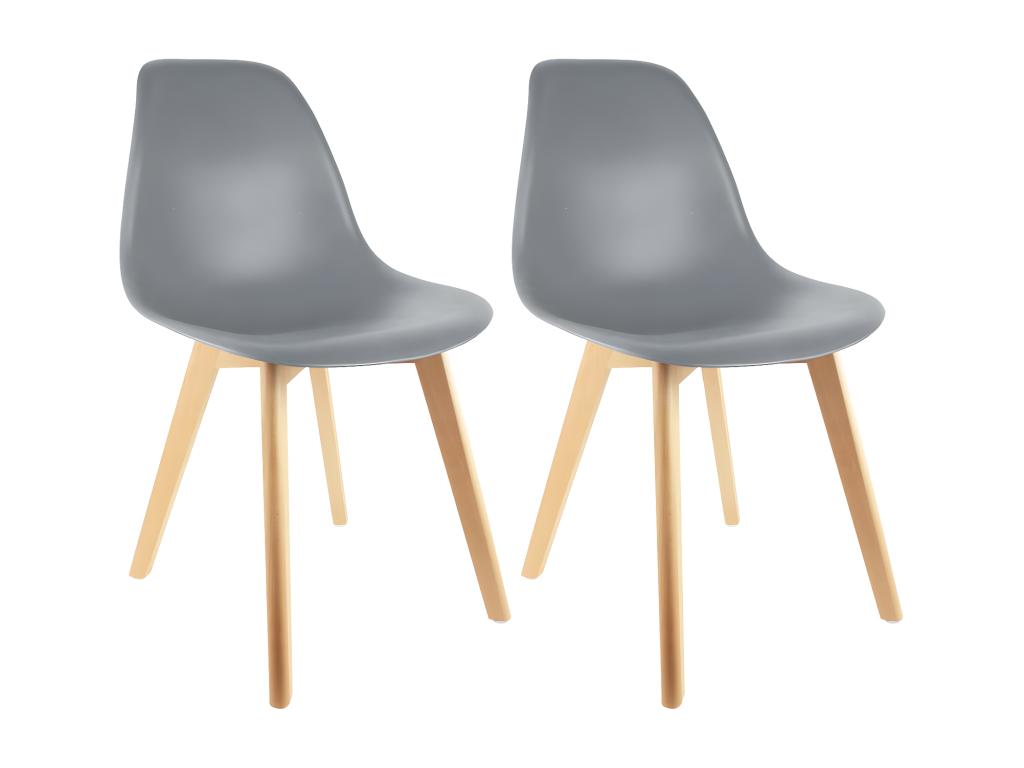 Ventoriq - Lot de 2 Chaises Scandinaves Grises UPTL36085