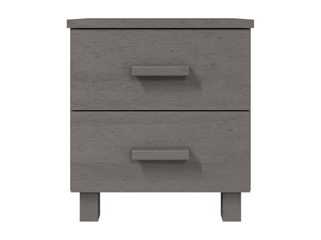 Tables de chevet Ventoriq 2pcs Gris clair 40x35x44.5 Bois massif AQON77222