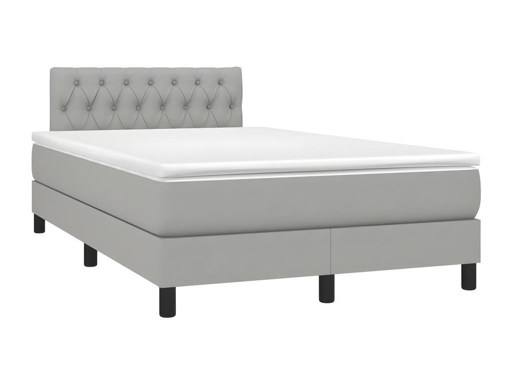 Sommier à Mobenze de lit matelas LED gris clair 120x190 cm tissu CKTA06081