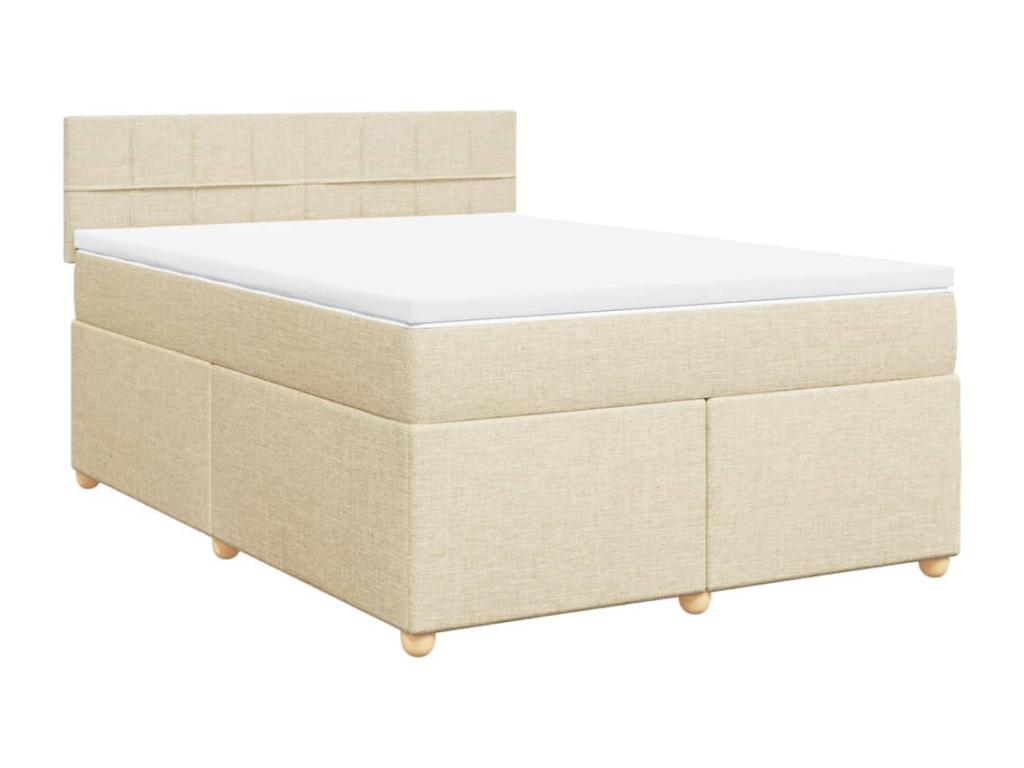 Sommier à Ventoriq de lit avec matelas Crème 160x200 cm Tissu VDKN11020