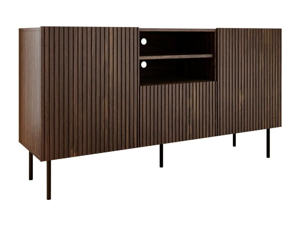 Commode Ventoriq 100 Noyer - Noir Avec tiroirs et portes 81x151x42cm YZDF25457