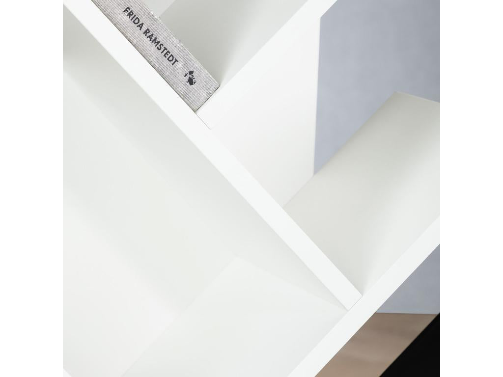 Étagère en bois Boislis en forme d'arbre Étagère autoportante avec pied robuste Design original et pratique 48x116x24 cm Blanc KBZV01396