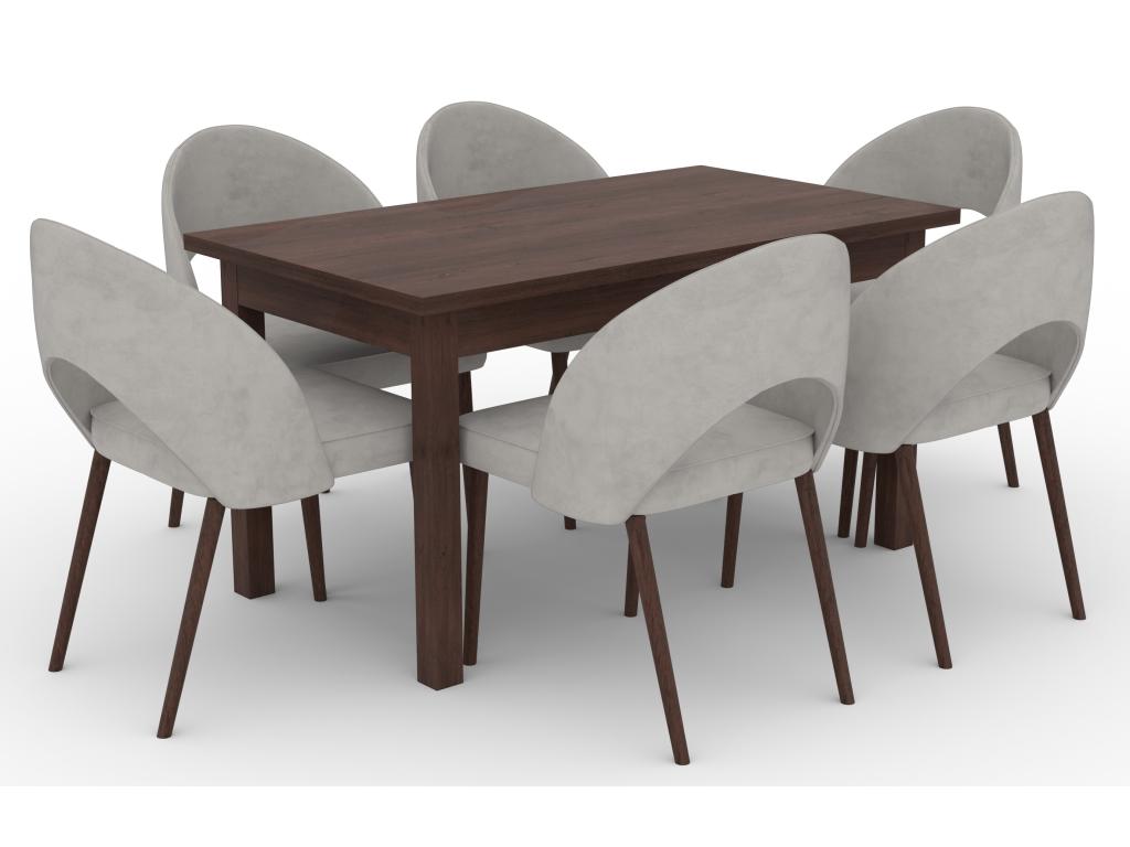 Chaise moderne en bois Noyer foncé et tissu au choix Cekuza-Tissu 27130 FVPM11884