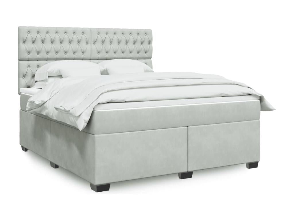 Sommier à Ventoriq de lit et matelas Gris clair 180x200cm Velours GKUE74410