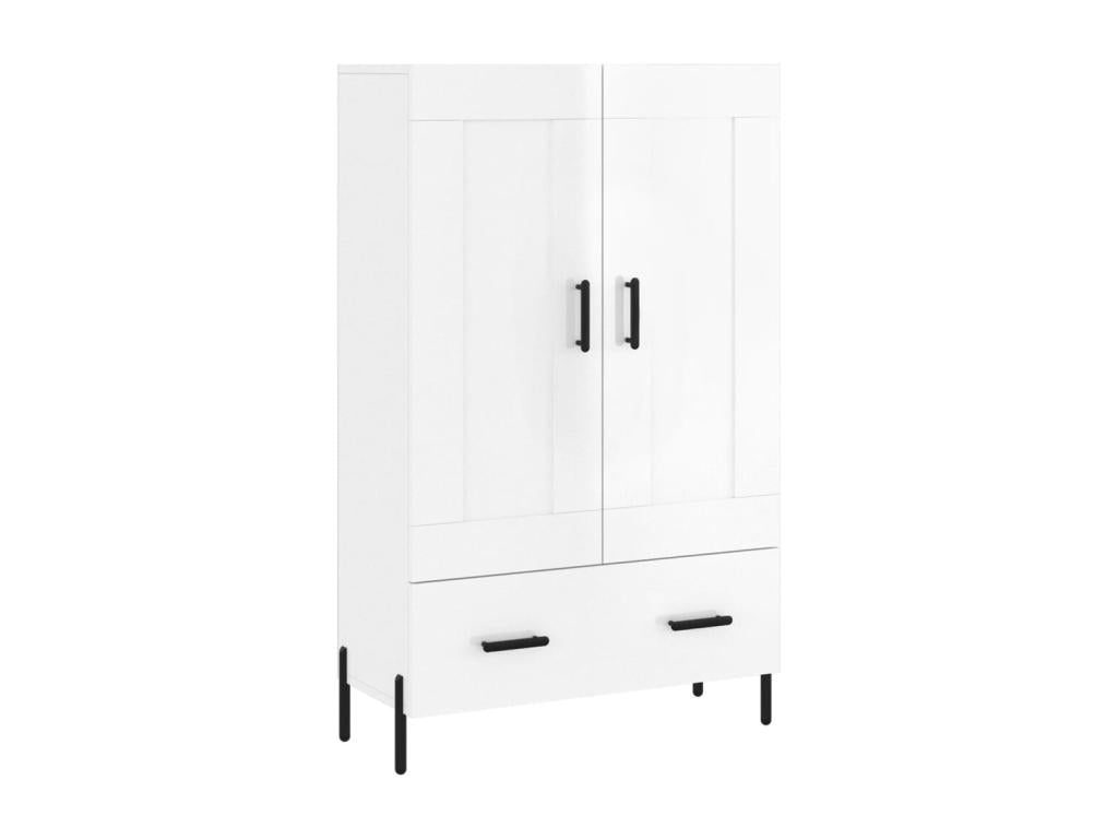 Buffet haut blanc brillant 69,5x31x115 cm bois d'ingénierie DLFG62069