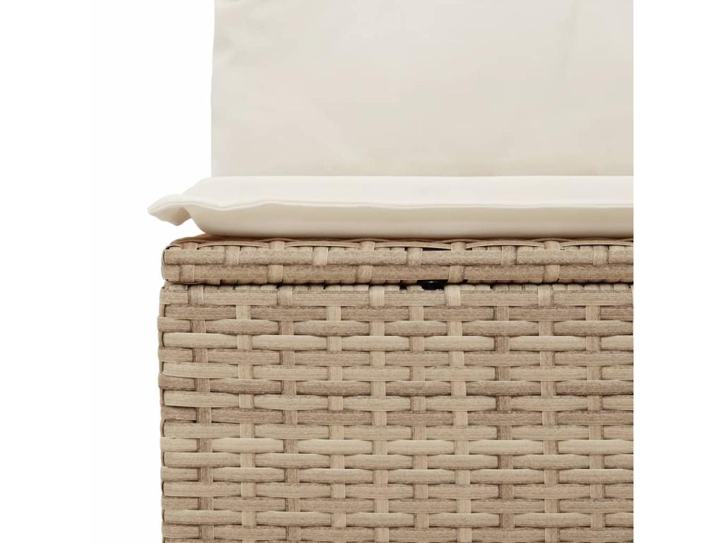 Salon de jardin avec coussins 8 pcs beige résine tressée KJDQ46293