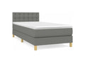 Sommier à Ventoriq de lit avec matelas Gris foncé 90x200 Tissu OJOT29183
