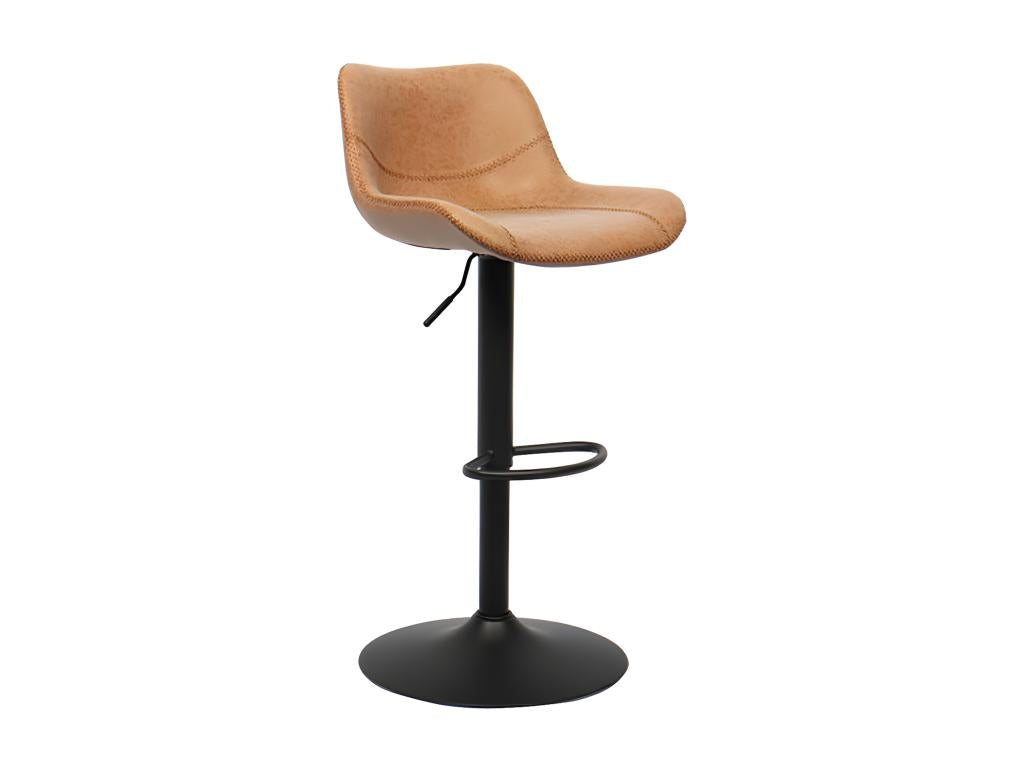 Tabouret de bar réglable Ventoriq PU cognac QSVQ76759