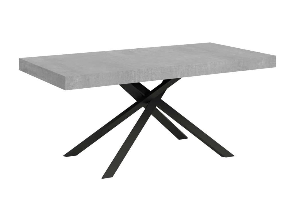 Table extensible 90x200/460cm Karida gris béton pieds anthracite HBGA83752