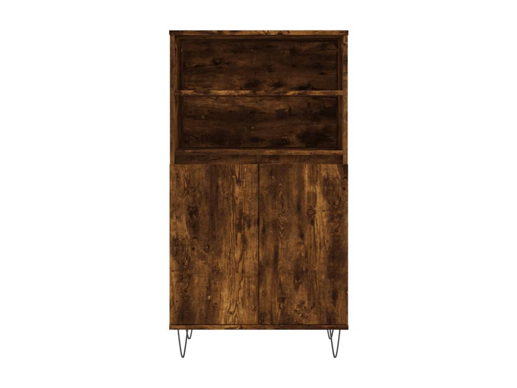 Buffet haut Chêne fumé 60x36x110 cm Bois d'ingénierie EACB39470