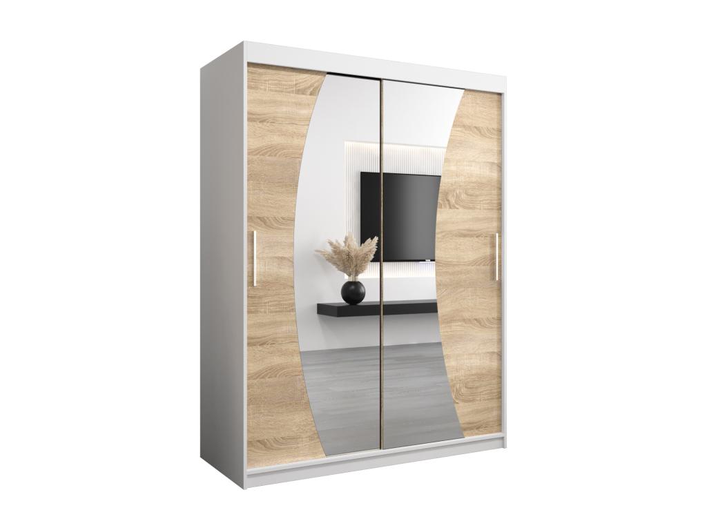 Armoire Boislis À Portes Coulissantes 200/150/62 2 portes Blanc/Boislis SYCT28117