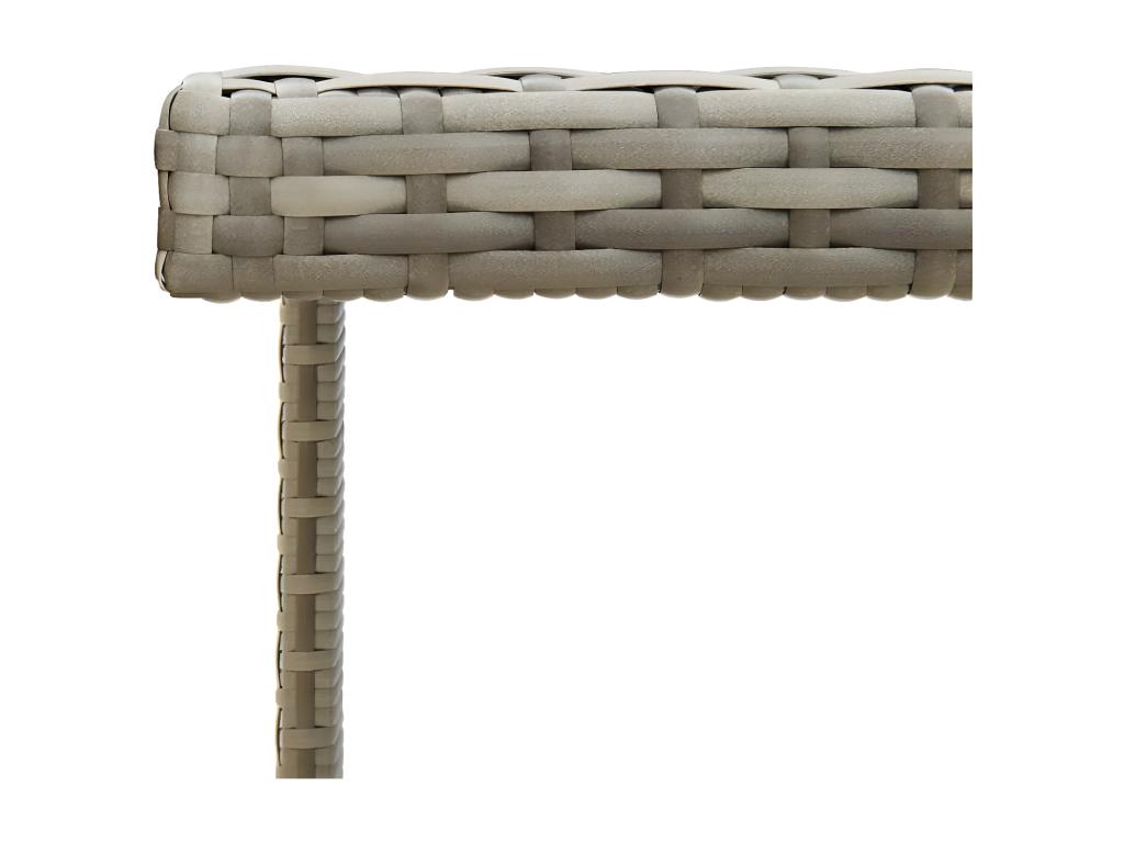 Ventoriq Premium - Table de jardin Gris 109x107x74 cm Résine tressée et verre HVKD26062