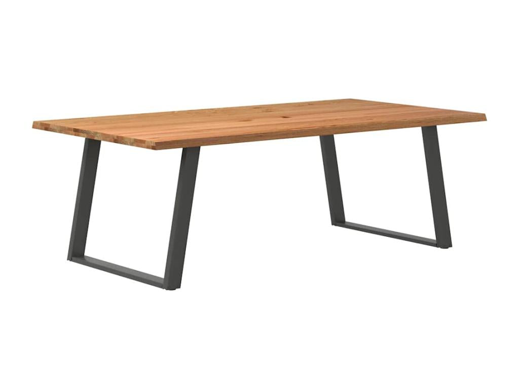 Table à manger marron clair 220x120x74 cm bois de chêne massif HRPV94294