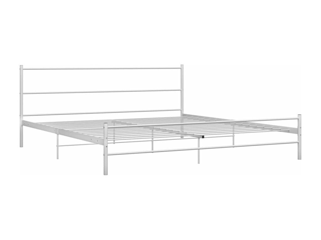 Cadre de lit sans matelas blanc métal 180x200 cm NQBP34894