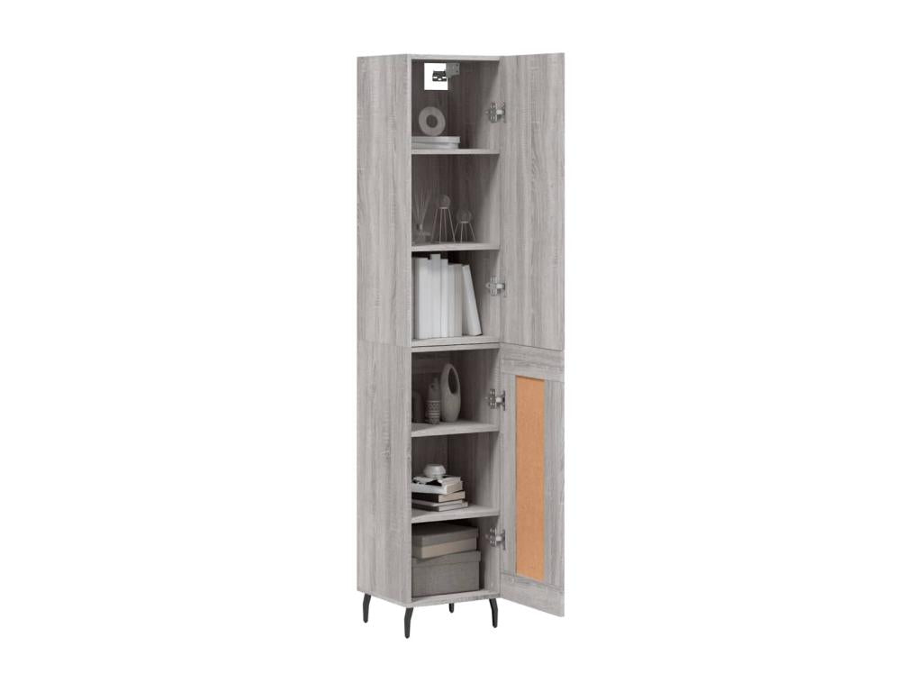 Buffet haut Ventoriq gris 34,5x34x180 cm Bois d'ingénierie MSNG20616