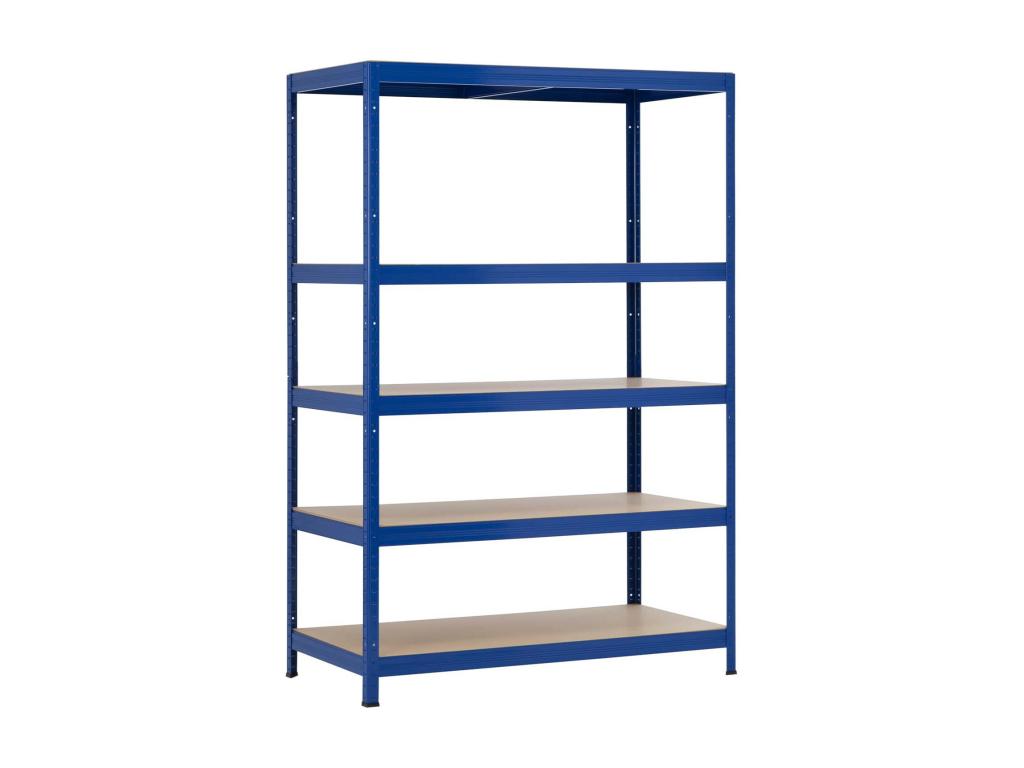 Etagère Modulable avec 5 Tablettes Ajustables 180x120x60cm 1250Kg Bleu Ventoriq ZDIS71285