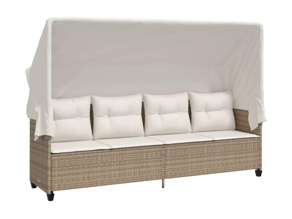 Salon de jardin avec coussins 5 pièces beige résine tressée SKPA52615